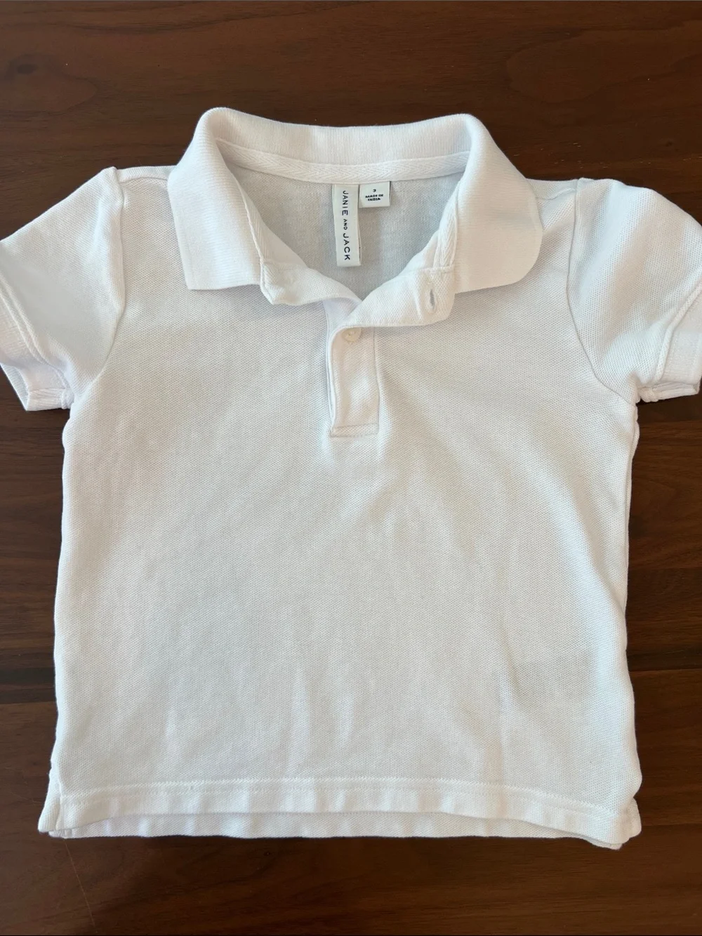 Janie and Jack Classic White Polo Shirt, 3T